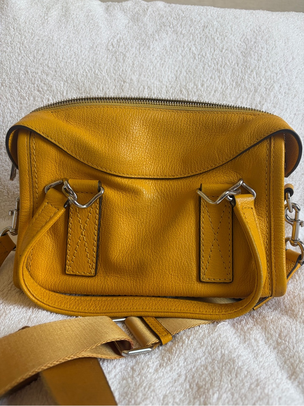 Marc Jacobs Yellow Pebbled Leather Crossbody Satchel - Picture 3 of 4